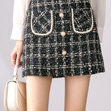 Chanel-style tweed hip skirt