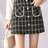 Chanel-style tweed hip skirt