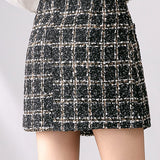 Chanel-style tweed hip skirt