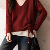 Fashion fake two-piece knitted sweater