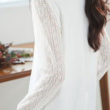 Chanel-style V-neck lace bottoming shirt