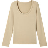 Solid-color round-neck knitted sweater