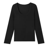 Solid-color round-neck knitted sweater