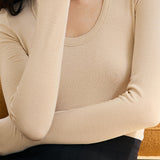 Solid-color round-neck knitted sweater