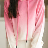 Gradient hooded knitted sweatshirt