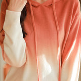 Gradient hooded knitted sweatshirt