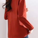 Solid-color long-sleeved T-shirt