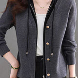 Fake two-piece spliced cardigan