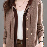 Fake two-piece spliced cardigan