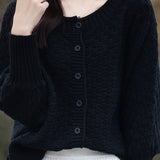 All-match batwing-sleeved cardigan