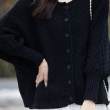 All-match batwing-sleeved cardigan