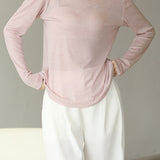 Round-neck pullover knitted sweater