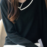 Asymmetric lapel knitted top