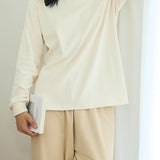 Round-neck solid-color pajama set