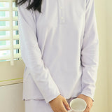 Round-neck pajama set with breast pads