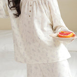 Round-neck printed pajama set