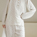 Round-neck printed pajama set