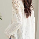 Lace hollowed-out shirt