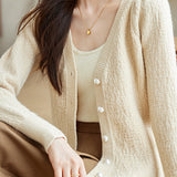 V-neck glittery knitted cardigan