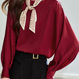 Solid color round-neck shirt