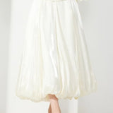 French-style textured pearlescent bud skirt