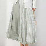 French-style textured pearlescent bud skirt