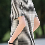 V-neck striped Chanel-style shirt