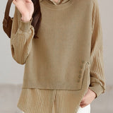 Spliced Fake Two-piece Knitted Shirt