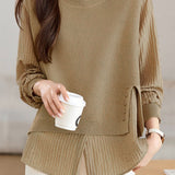 Spliced Fake Two-piece Knitted Shirt