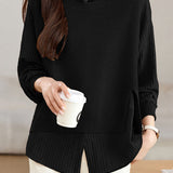 Spliced Fake Two-piece Knitted Shirt