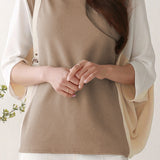 Loose Color-blocked Batwing Sleeve Top