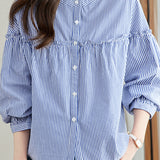 Pure Cotton Ruffled Commuting Shirt