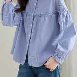 Pure Cotton Ruffled Commuting Shirt