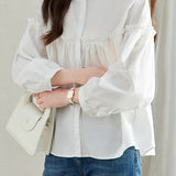 Pure Cotton Ruffled Commuting Shirt