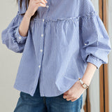 Pure Cotton Ruffled Commuting Shirt