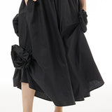 Three-dimensional Flounced Irregular Midi Skirt