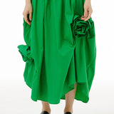 Three-dimensional Flounced Irregular Midi Skirt