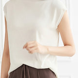 Loose Sleeveless Knitted T-shirt