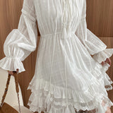 Solid Color Fringed Irregular Dress