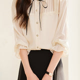 Laced and Lace Trimmed Spliced Shirt