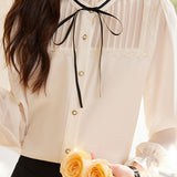 Laced and Lace Trimmed Spliced Shirt