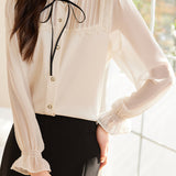 Laced and Lace Trimmed Spliced Shirt