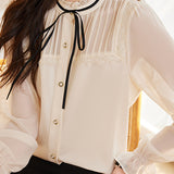 Laced and Lace Trimmed Spliced Shirt