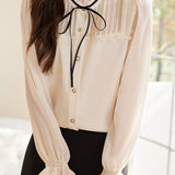 Laced and Lace Trimmed Spliced Shirt