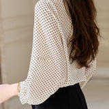 Casual Shirt with Round Neck and Polka Dots