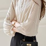 Casual Shirt with Round Neck and Polka Dots