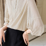 Casual Shirt with Round Neck and Polka Dots