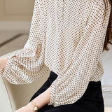 Casual Shirt with Round Neck and Polka Dots