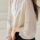 Casual Shirt with Round Neck and Polka Dots