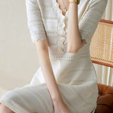 V - neck knitted dress